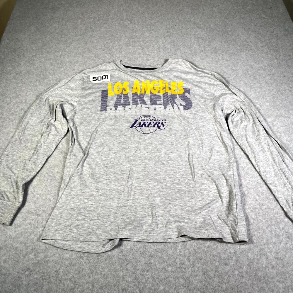Los Angeles Lakers Basketball Shirt Mens Large‎ Heather Gray NBA UNK Long Sleeve
